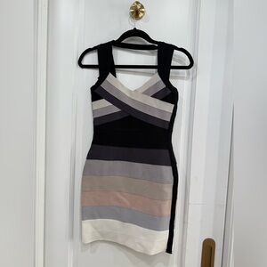 Source Unknown Multi-Toned Striped Mini Dress